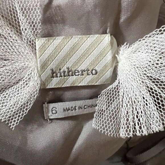 Anthropologie Hitherto Gray Silk Blend Fit & Flare Sleeveless Party Dress w/3 Pe - Picture 9 of 9